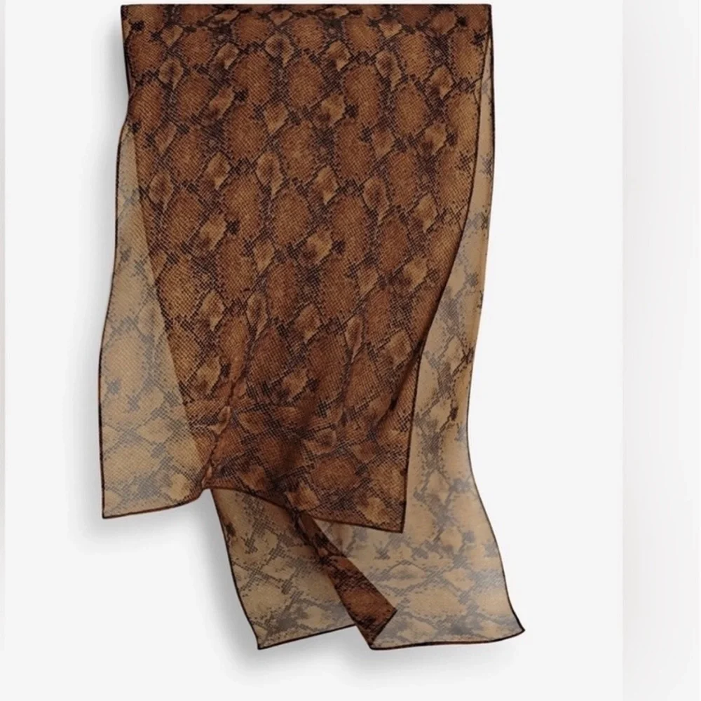 WHBM SNAKESKIN PRINT OBLONG SCARF